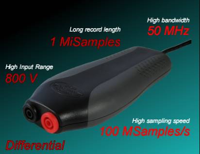 ·一個(gè)模擬差分輸入通道，最大采樣速率 5MHz~~~100MS/s,最大存儲(chǔ)深度 1M樣點(diǎn)。
·垂直分辯率10 Bit,藕合方式AC/DC,輸入阻抗 2.1M歐姆//15pF·快速和精巧的測(cè)量方式，具有200mV到800V滿量程輸入范圍，無須額外的探頭或衰減器。
