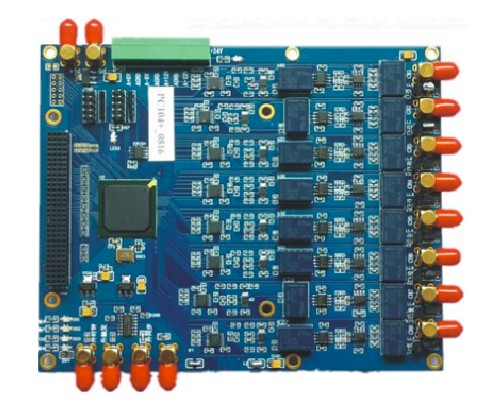 2、輸入量程：±1V、±10V 3、轉(zhuǎn)換精度：16bits 4、采樣速率：100Kspa，外時(shí)鐘：50Kspa 5、采樣率：100K、50K、20K、10K、5K、2K、1K（ADC為1Mspa，降額使用）6、A/D轉(zhuǎn)換器個(gè)數(shù)：8片 7、通道數(shù)：并行8通道 8、采集方式：同步采集
 9、觸發(fā)方式：內(nèi)觸發(fā)、模擬外觸發(fā)